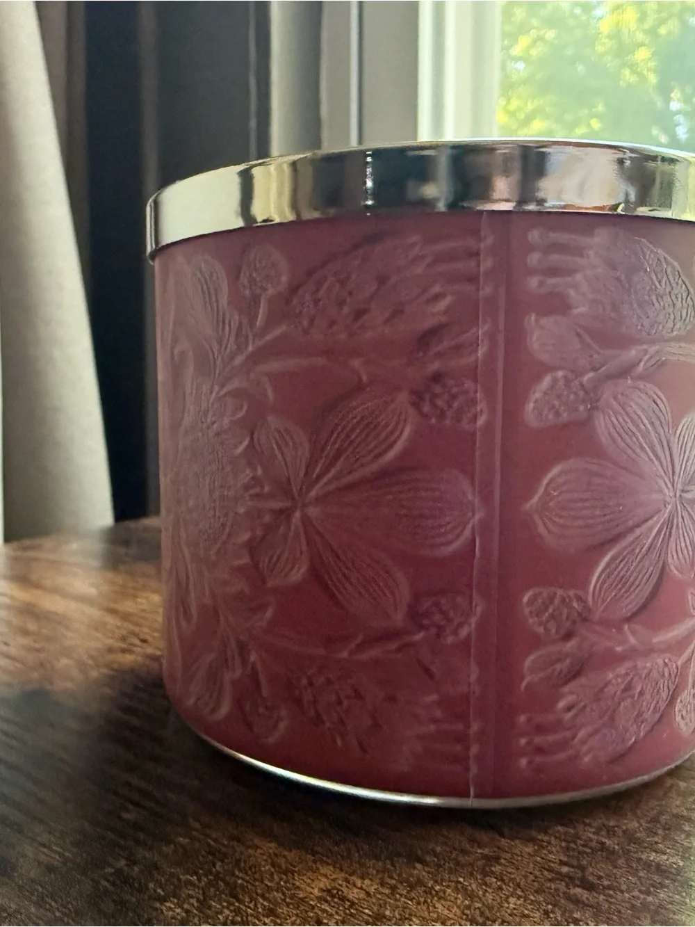 White Barn Cuddle Weather Candle - Burgundy with Silver Lid - Picture 2 of 5